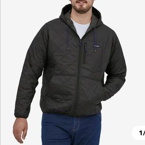 Mens Diamond Quilted Bomber Hoodie